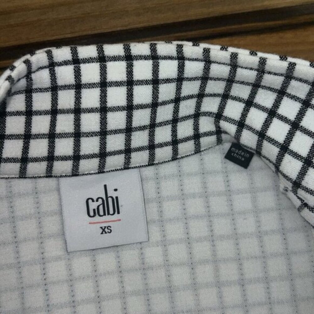 Cabi Womens Jacket Size XS Black White Windowpane Plaid Long Sleeve Blazer‎ - Picture 5 of 7